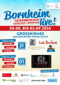 Gewerbeverein Bornheim lädt zu „Bornheim Live!“ ein am 31.08. + 01.09.2024!